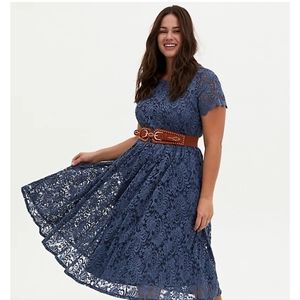 Torrid Vintage Indigo Lace Midi Dress